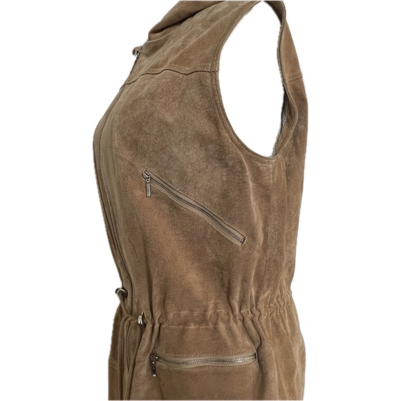 Vintage Danier Leather Suede Hooded Sleeveless Jacket Women’s US XS; UK 8 - 10 - Picture 5 of 12